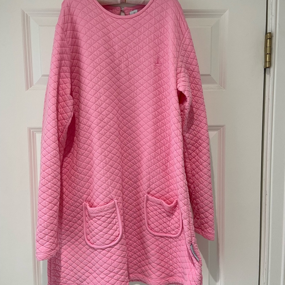 Pink Quilted Long Sleeve Dress